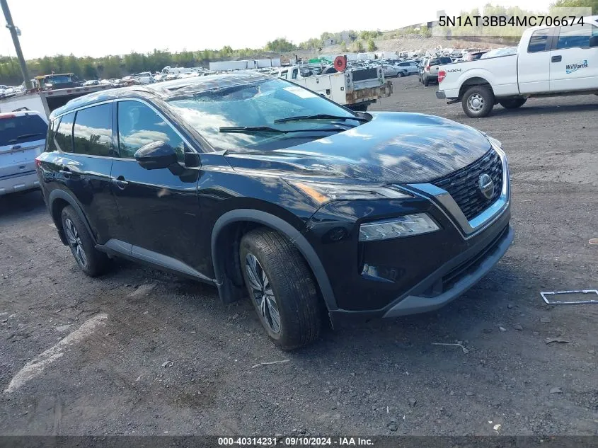 2021 Nissan Rogue Sv Intelligent Awd VIN: 5N1AT3BB4MC706674 Lot: 40314231