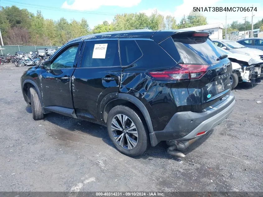 5N1AT3BB4MC706674 2021 Nissan Rogue Sv Intelligent Awd