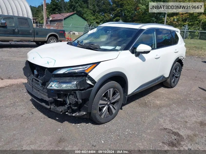 2021 Nissan Rogue Platinum Intelligent Awd VIN: JN8AT3DD3MW319667 Lot: 40314484