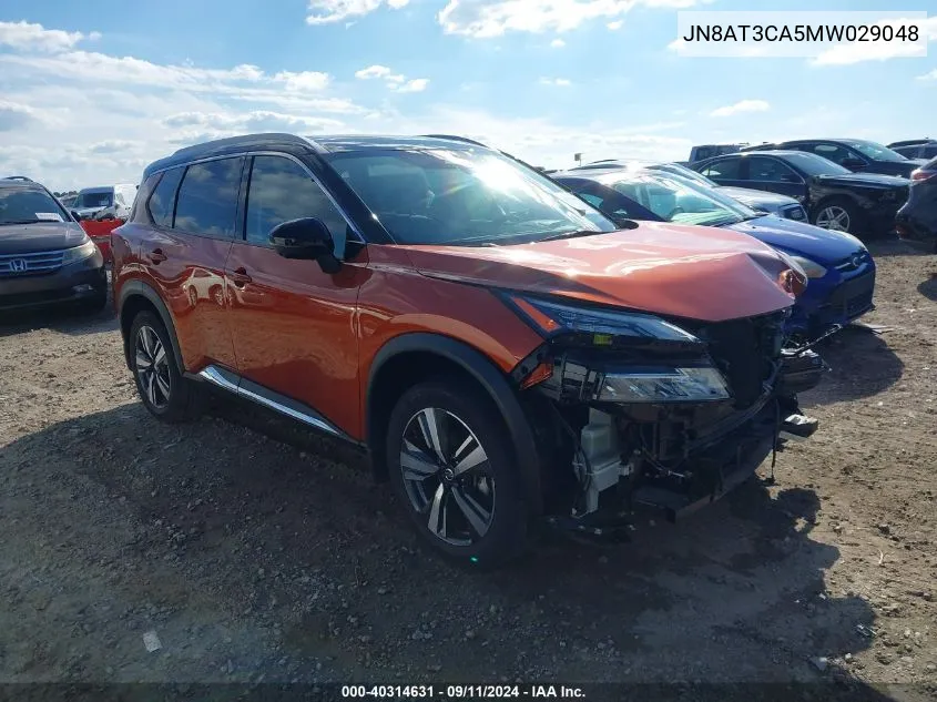 2021 Nissan Rogue Sl Fwd VIN: JN8AT3CA5MW029048 Lot: 40314631