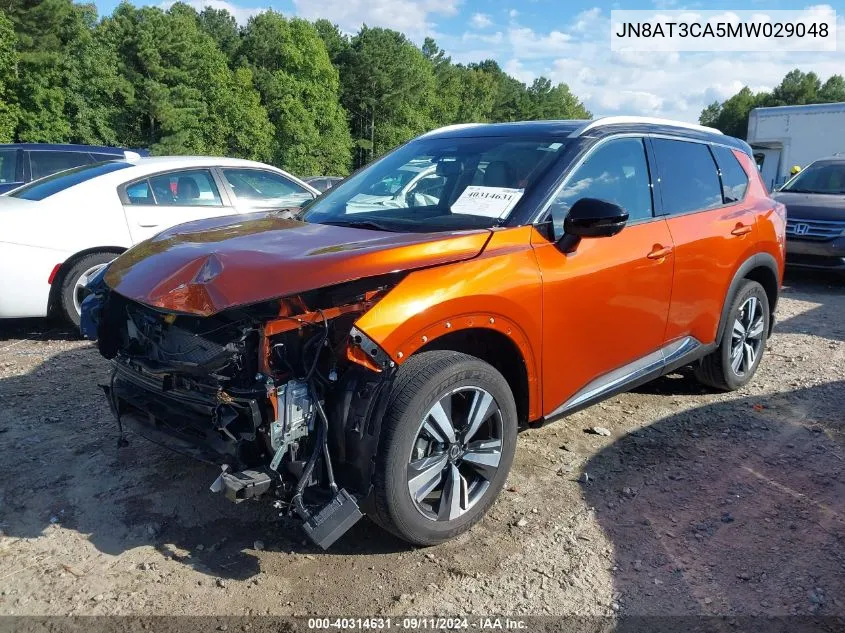 2021 Nissan Rogue Sl Fwd VIN: JN8AT3CA5MW029048 Lot: 40314631