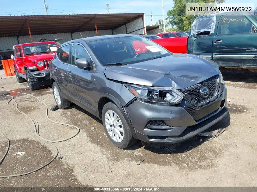 2021 Nissan Rogue Sport S Fwd Xtronic Cvt VIN: JN1BJ1AV4MW560972 Lot: 40315866