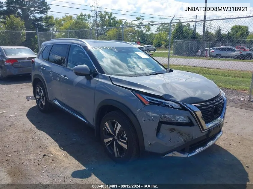 2021 Nissan Rogue Platinum Intelligent Awd VIN: JN8AT3DD8MW318921 Lot: 40319481