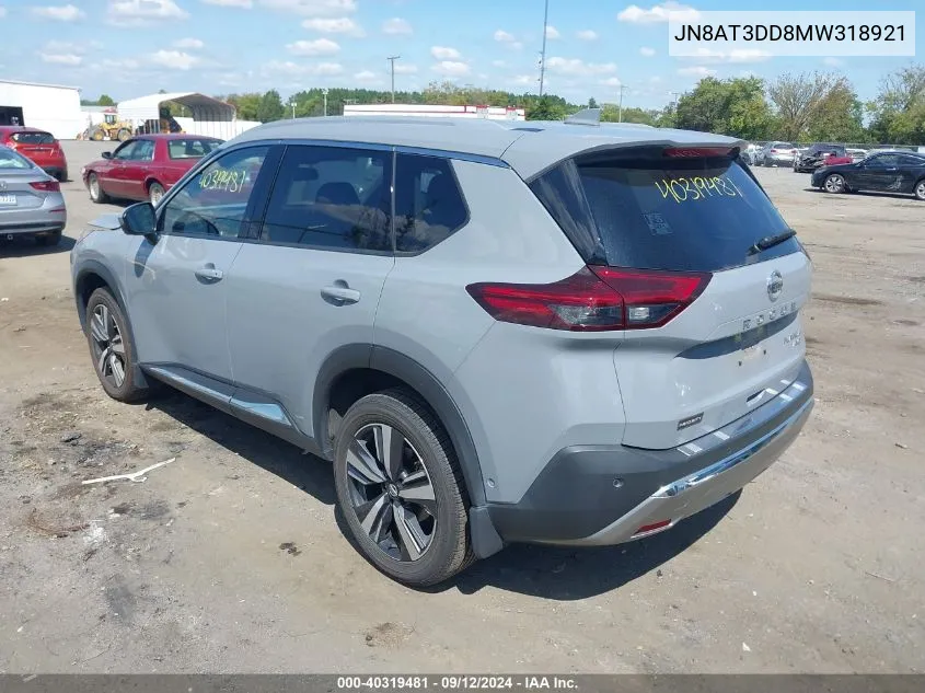 JN8AT3DD8MW318921 2021 Nissan Rogue Platinum Intelligent Awd