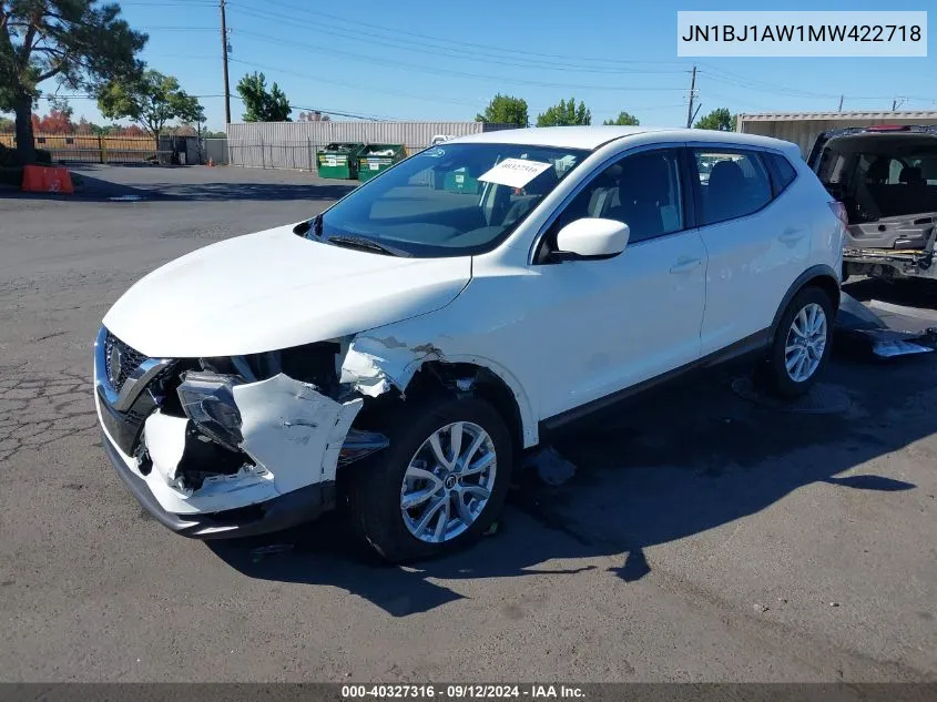 2021 Nissan Rogue Sport S Awd Xtronic Cvt VIN: JN1BJ1AW1MW422718 Lot: 40327316