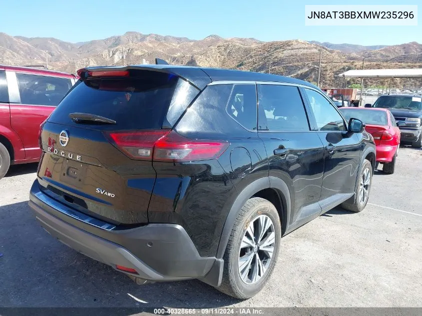 2021 Nissan Rogue Sv Intelligent Awd VIN: JN8AT3BBXMW235296 Lot: 40328665