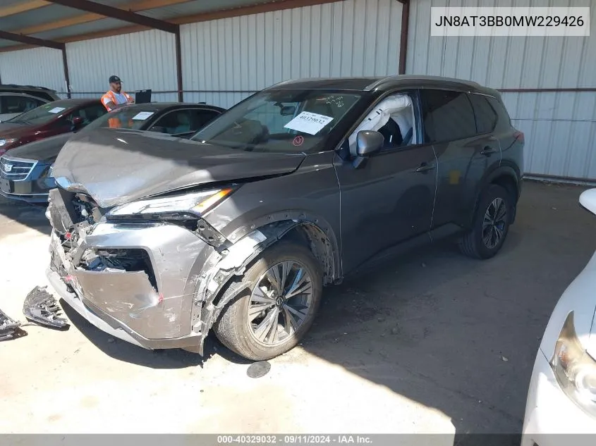 2021 Nissan Rogue Sv Intelligent Awd VIN: JN8AT3BB0MW229426 Lot: 40329032