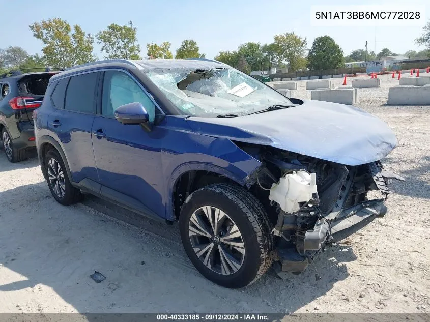 2021 Nissan Rogue Sv Intelligent Awd VIN: 5N1AT3BB6MC772028 Lot: 40333185