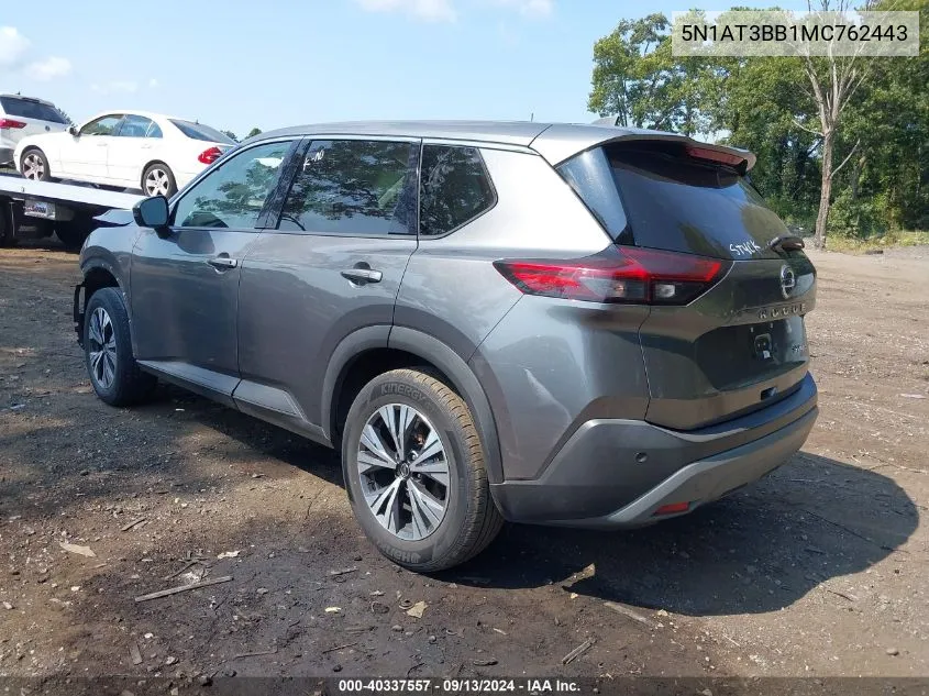 2021 Nissan Rogue Sv Intelligent Awd VIN: 5N1AT3BB1MC762443 Lot: 40337557