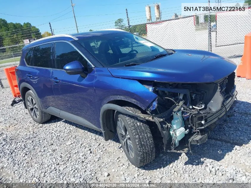 2021 Nissan Rogue Sv Fwd VIN: 5N1AT3BA5MC722163 Lot: 40342120