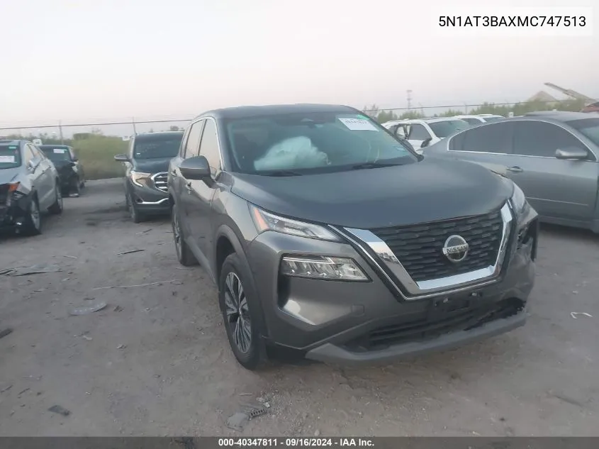 2021 Nissan Rogue Sv VIN: 5N1AT3BAXMC747513 Lot: 40347811