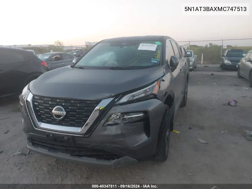 2021 Nissan Rogue Sv VIN: 5N1AT3BAXMC747513 Lot: 40347811