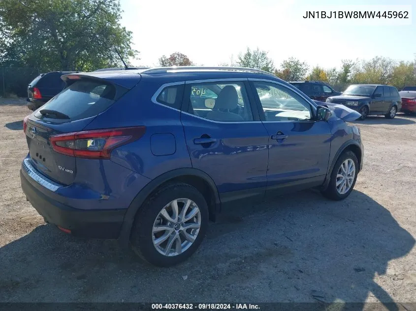 2021 Nissan Rogue Sport Sv VIN: JN1BJ1BW8MW445962 Lot: 40376432