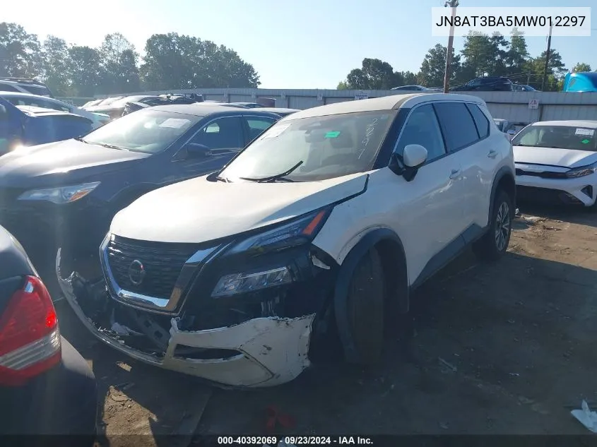 2021 Nissan Rogue Sv VIN: JN8AT3BA5MW012297 Lot: 40392069