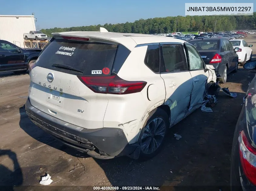 2021 Nissan Rogue Sv VIN: JN8AT3BA5MW012297 Lot: 40392069