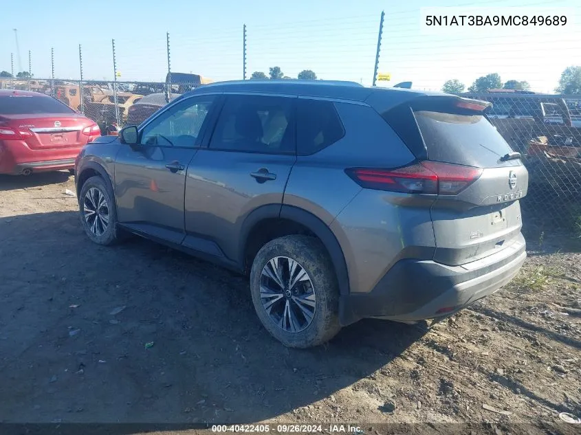 2021 Nissan Rogue Sv VIN: 5N1AT3BA9MC849689 Lot: 40422405