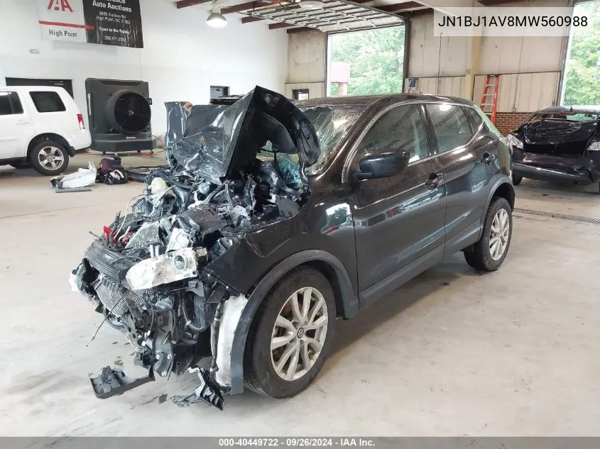 2021 Nissan Rogue Sport S Fwd Xtronic Cvt VIN: JN1BJ1AV8MW560988 Lot: 40449722