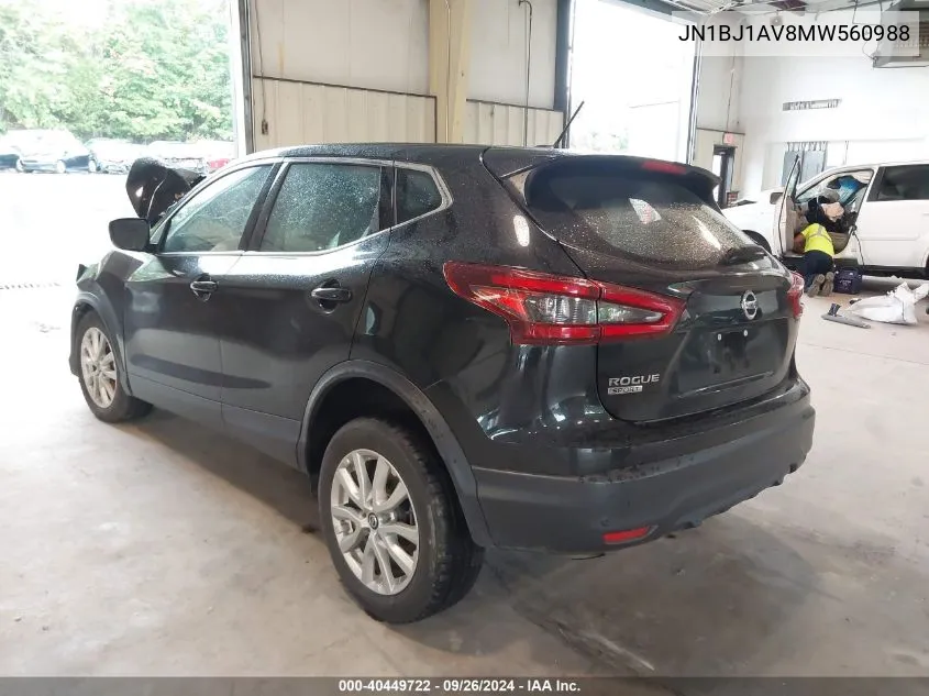 JN1BJ1AV8MW560988 2021 Nissan Rogue Sport S Fwd Xtronic Cvt