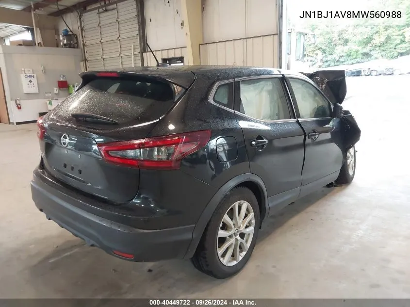 JN1BJ1AV8MW560988 2021 Nissan Rogue Sport S Fwd Xtronic Cvt