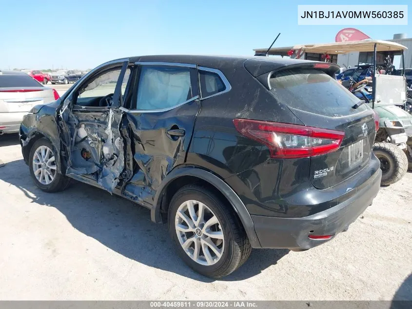 2021 Nissan Rogue Sport S VIN: JN1BJ1AV0MW560385 Lot: 40459811