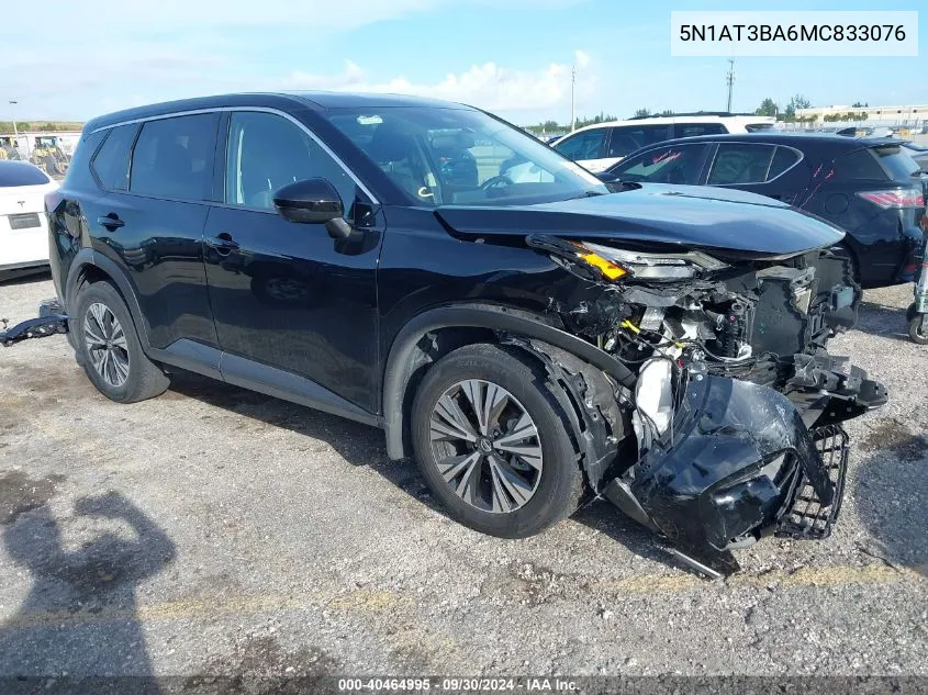 2021 Nissan Rogue Sv VIN: 5N1AT3BA6MC833076 Lot: 40464995