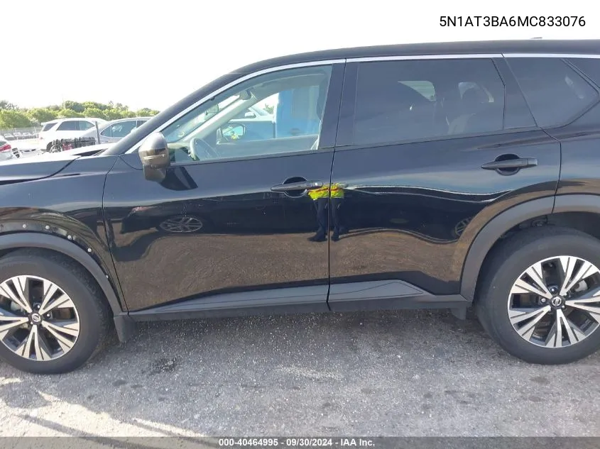 2021 Nissan Rogue Sv VIN: 5N1AT3BA6MC833076 Lot: 40464995