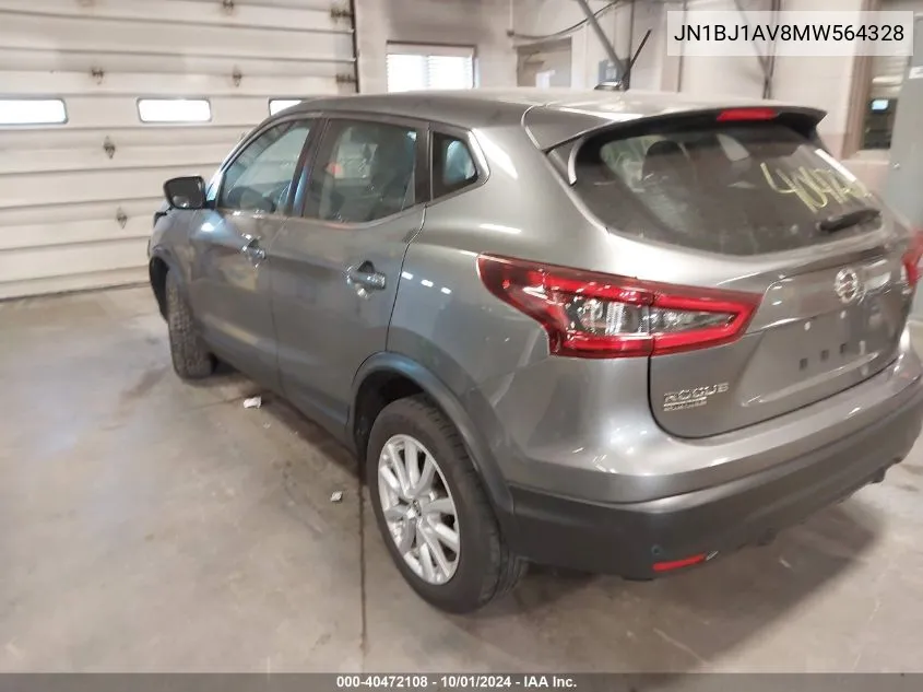 2021 Nissan Rogue Sport S VIN: JN1BJ1AV8MW564328 Lot: 40472108