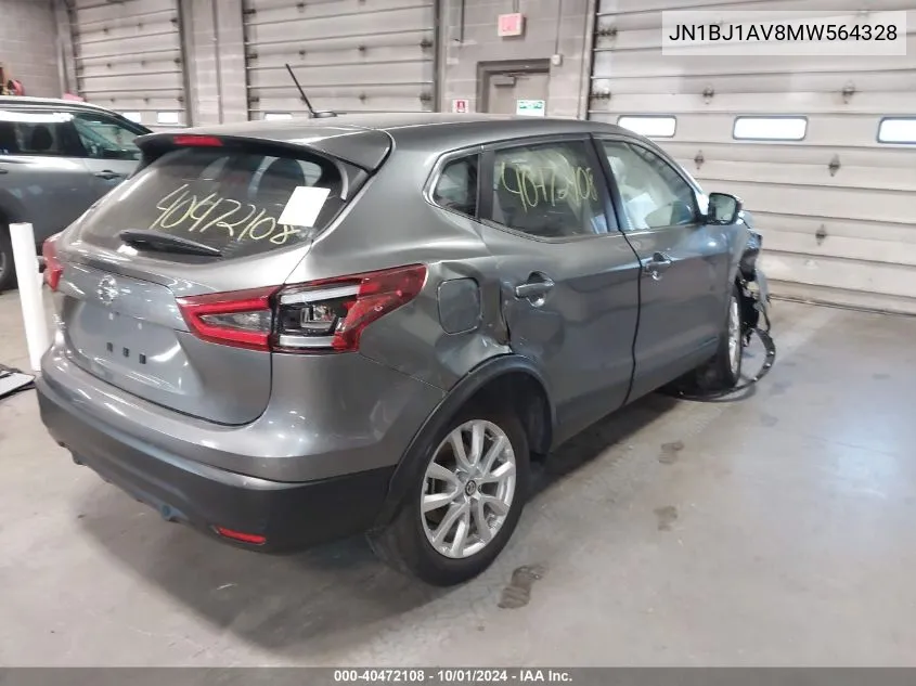 2021 Nissan Rogue Sport S VIN: JN1BJ1AV8MW564328 Lot: 40472108