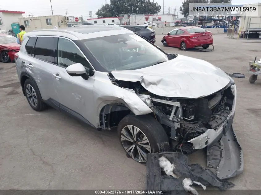 2021 Nissan Rogue Sv Fwd VIN: JN8AT3BA7MW015959 Lot: 40622776