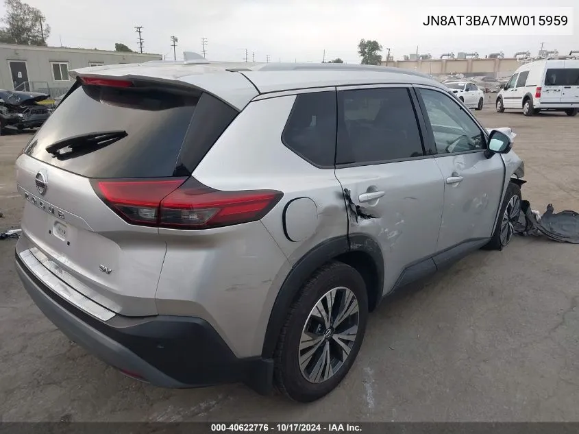 2021 Nissan Rogue Sv Fwd VIN: JN8AT3BA7MW015959 Lot: 40622776