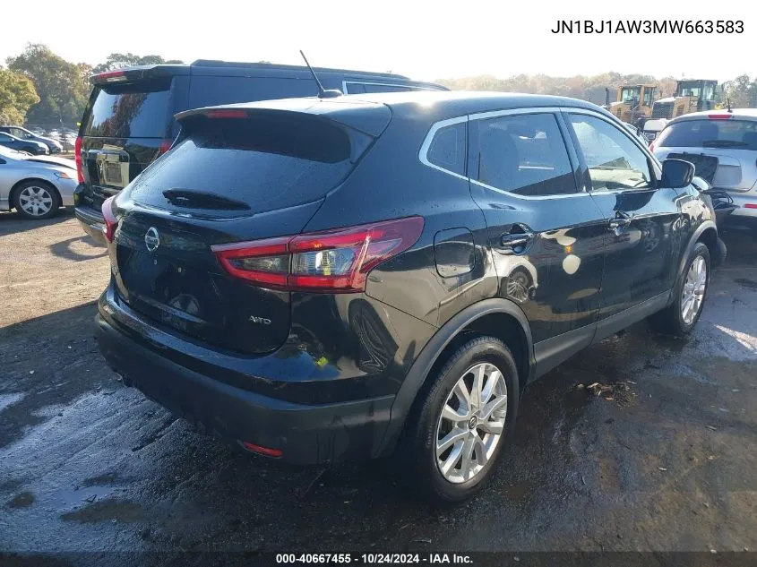 JN1BJ1AW3MW663583 2021 Nissan Rogue Sport S Awd Xtronic Cvt