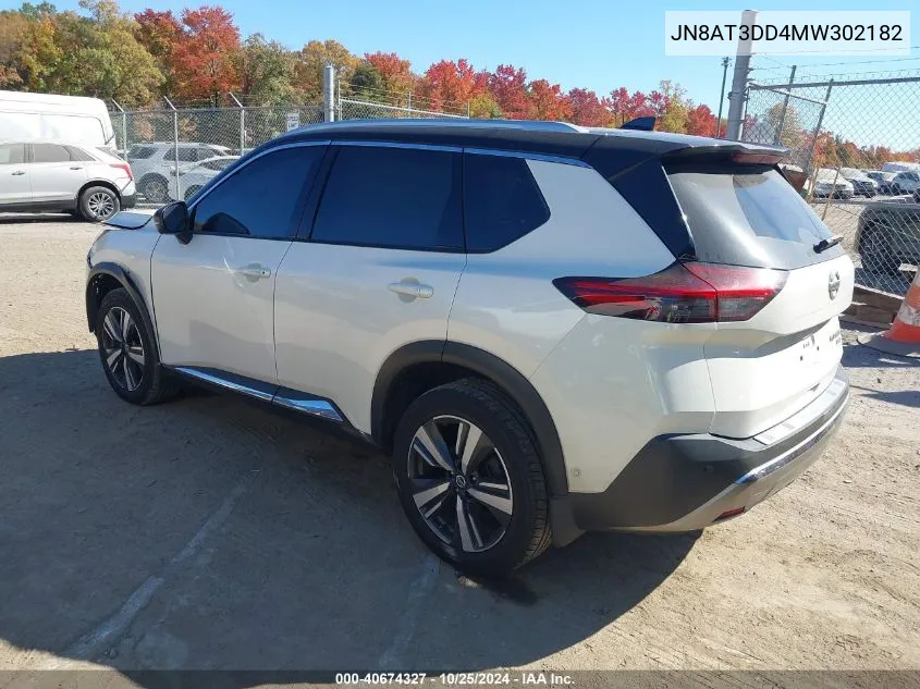 2021 Nissan Rogue Platinum VIN: JN8AT3DD4MW302182 Lot: 40674327