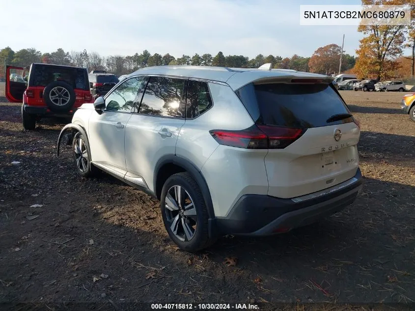 2021 Nissan Rogue Sl Intelligent Awd VIN: 5N1AT3CB2MC680879 Lot: 40715812