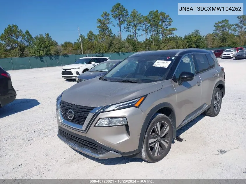 2021 Nissan Rogue Platinum VIN: JN8AT3DCXMW104262 Lot: 40720021