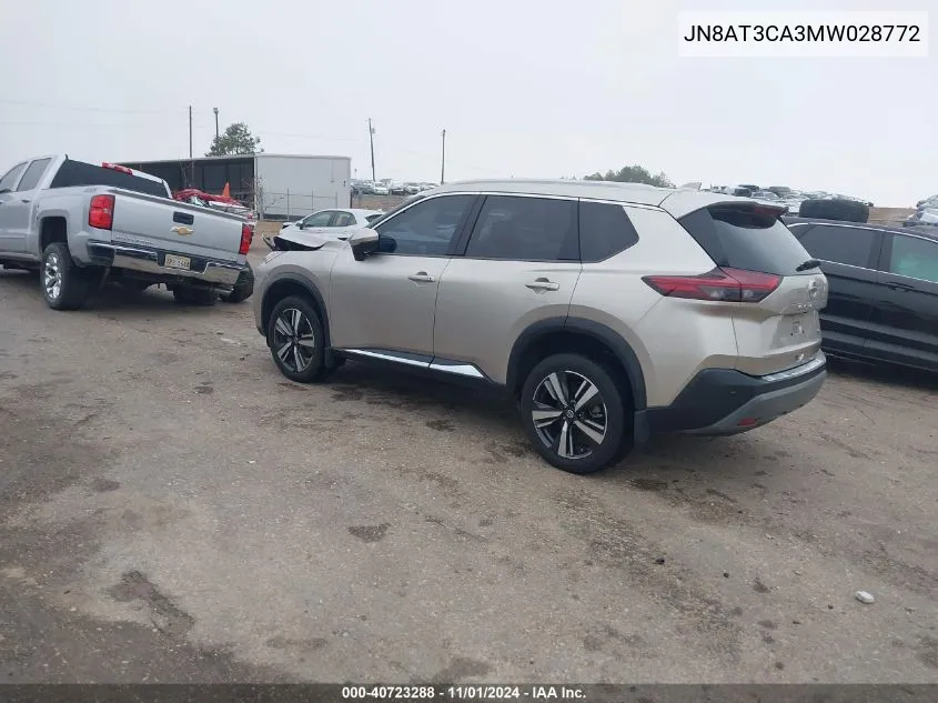 2021 Nissan Rogue Sl Fwd VIN: JN8AT3CA3MW028772 Lot: 40723288