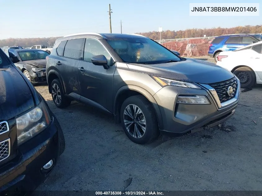 2021 Nissan Rogue Sv Intelligent Awd VIN: JN8AT3BB8MW201406 Lot: 40735308