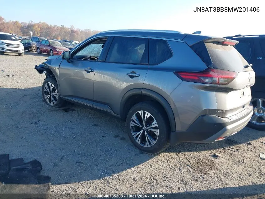 2021 Nissan Rogue Sv Intelligent Awd VIN: JN8AT3BB8MW201406 Lot: 40735308