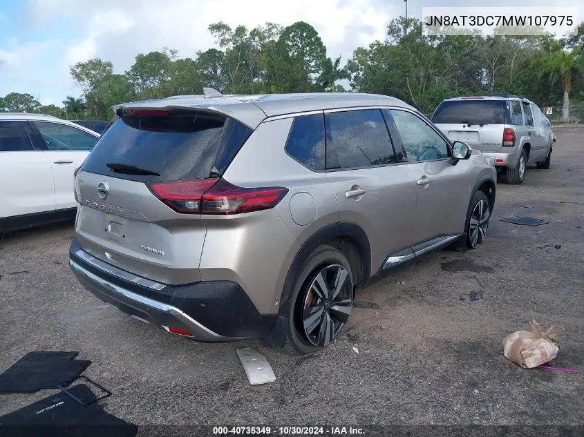 2021 Nissan Rogue Platinum Fwd VIN: JN8AT3DC7MW107975 Lot: 40735349