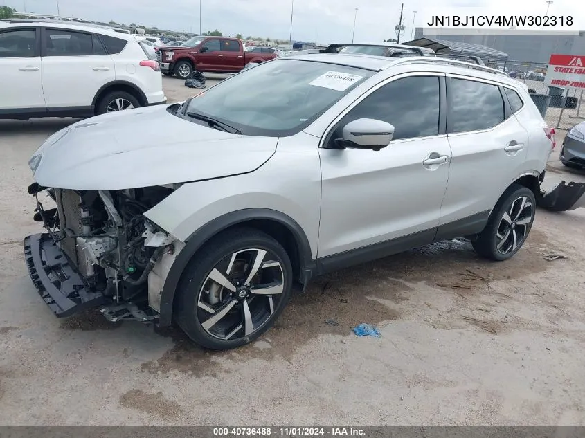 2021 Nissan Rogue Sport Sl Fwd Xtronic Cvt VIN: JN1BJ1CV4MW302318 Lot: 40736488