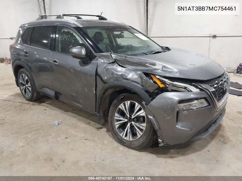 2021 Nissan Rogue Sv Intelligent Awd VIN: 5N1AT3BB7MC754461 Lot: 40742167