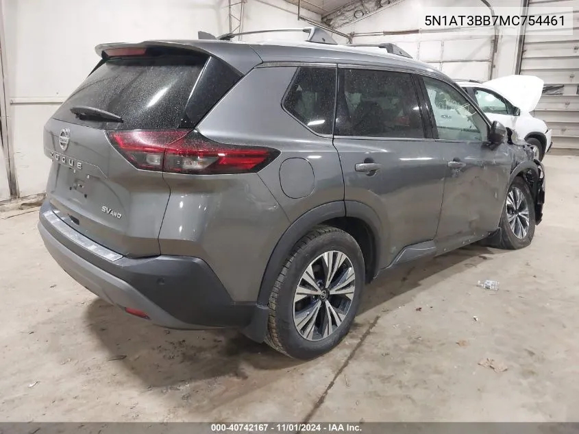 2021 Nissan Rogue Sv Intelligent Awd VIN: 5N1AT3BB7MC754461 Lot: 40742167