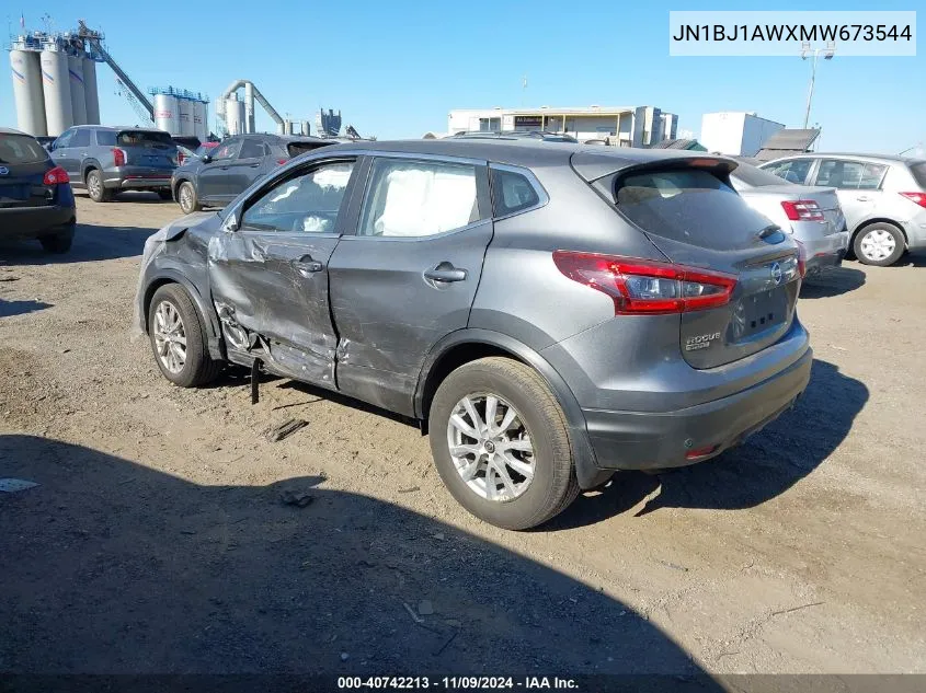 2021 Nissan Rogue Sport S Awd Xtronic Cvt VIN: JN1BJ1AWXMW673544 Lot: 40742213