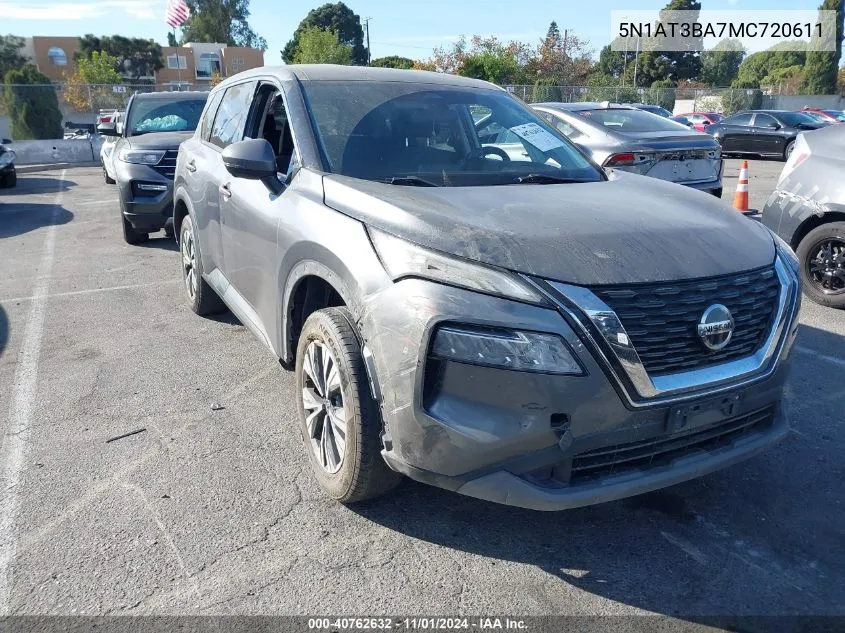 2021 Nissan Rogue Sv Fwd VIN: 5N1AT3BA7MC720611 Lot: 40762632