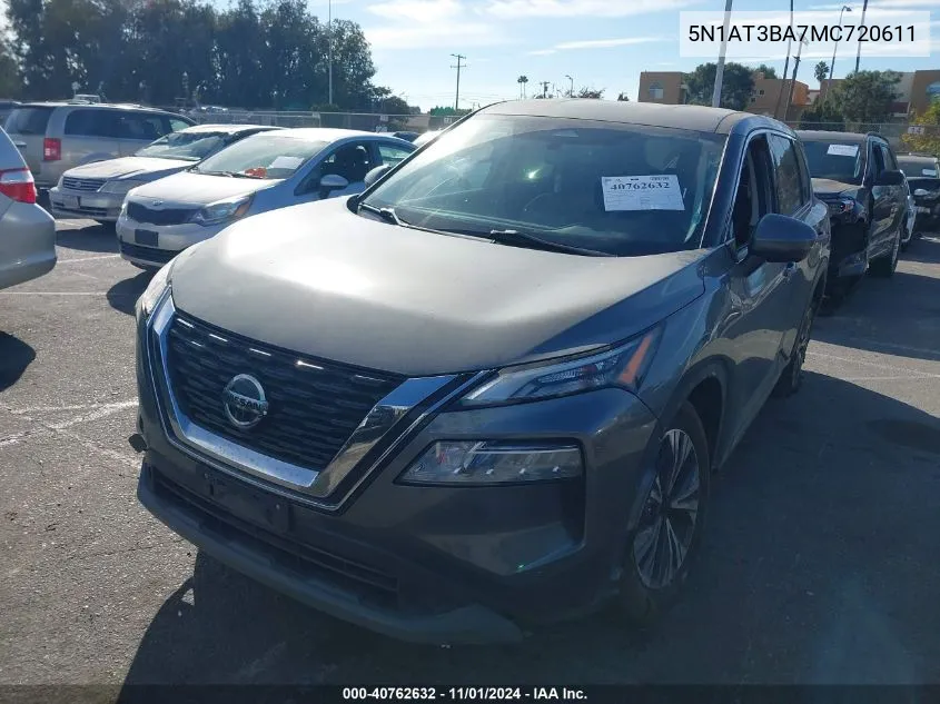 2021 Nissan Rogue Sv Fwd VIN: 5N1AT3BA7MC720611 Lot: 40762632