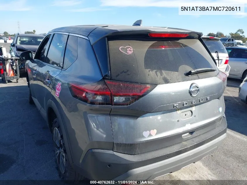 2021 Nissan Rogue Sv Fwd VIN: 5N1AT3BA7MC720611 Lot: 40762632