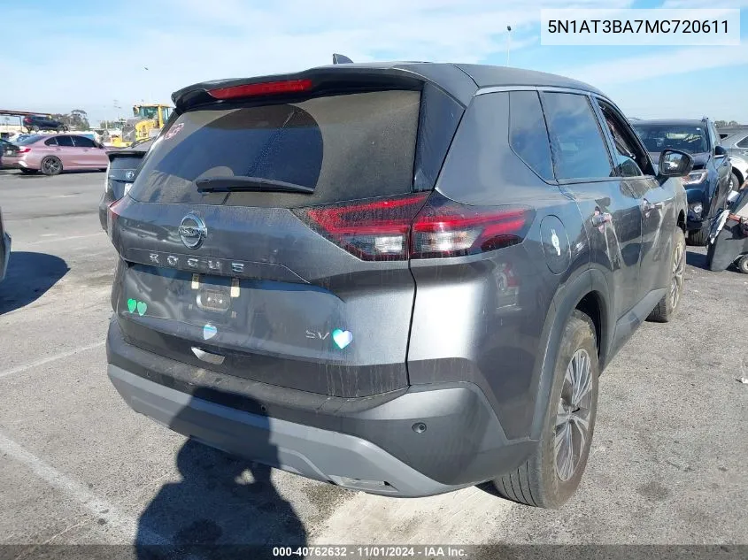 2021 Nissan Rogue Sv Fwd VIN: 5N1AT3BA7MC720611 Lot: 40762632