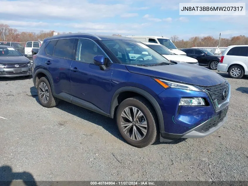 2021 Nissan Rogue Sv Intelligent Awd VIN: JN8AT3BB6MW207317 Lot: 40784904