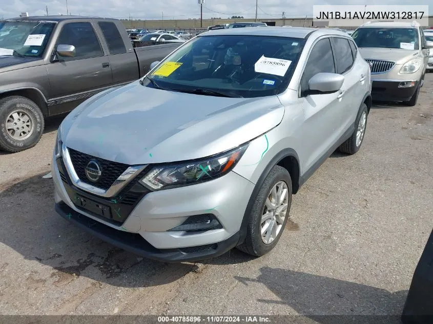 2021 Nissan Rogue Sport S Fwd Xtronic Cvt VIN: JN1BJ1AV2MW312817 Lot: 40785896