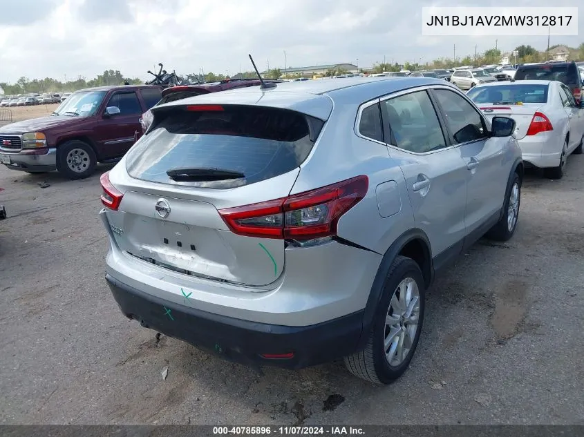 2021 Nissan Rogue Sport S Fwd Xtronic Cvt VIN: JN1BJ1AV2MW312817 Lot: 40785896