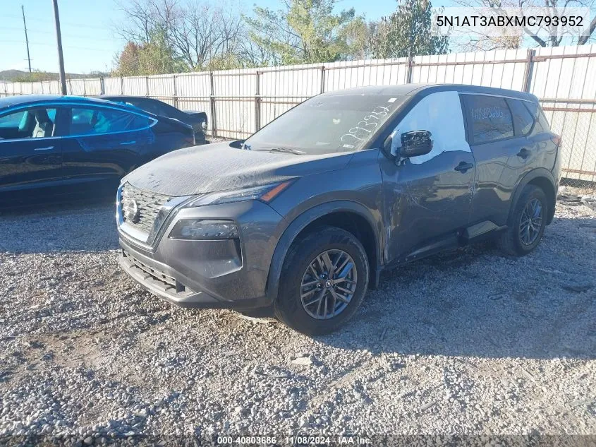 2021 Nissan Rogue S Intelligent Awd VIN: 5N1AT3ABXMC793952 Lot: 40803686